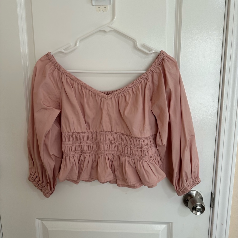 Open Edit Mauve Cropped Blouse